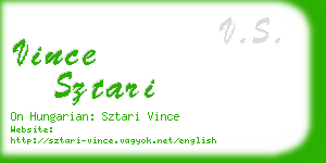 vince sztari business card